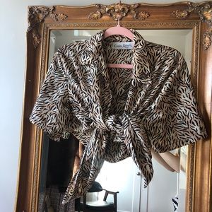 Tiger print button down